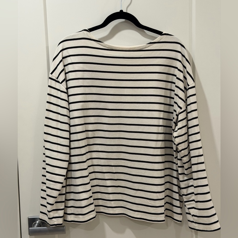 Hudson North Striped Breton Shirt (Black & White)